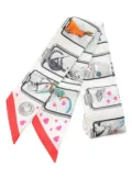 Hermès Pre-Owned 2010s Story twilly scarf - White