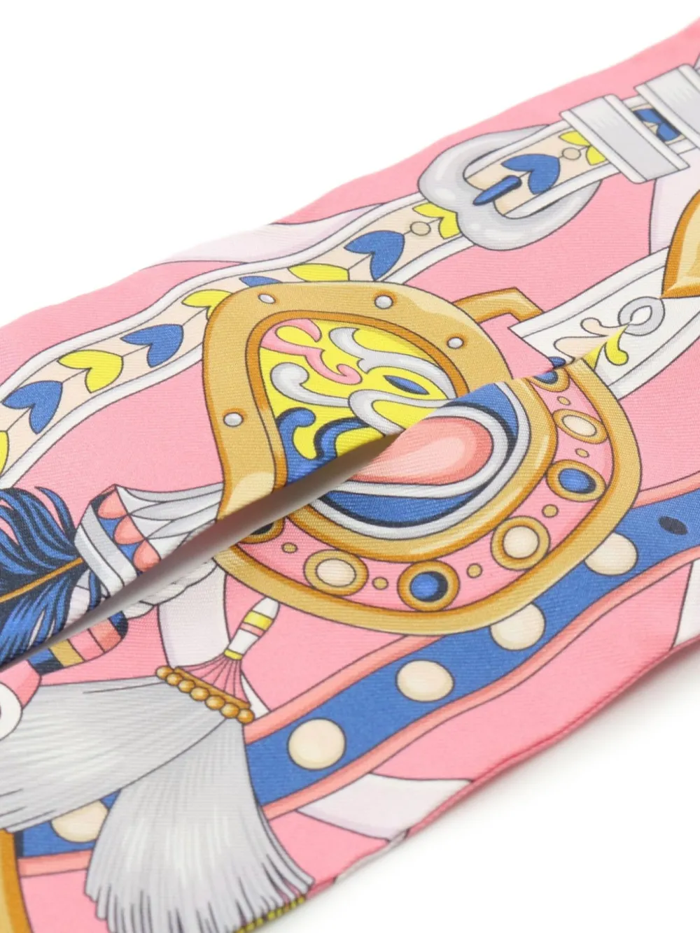 Pre-owned Hermes 20's Twilly Harnais De Coeur Scarf