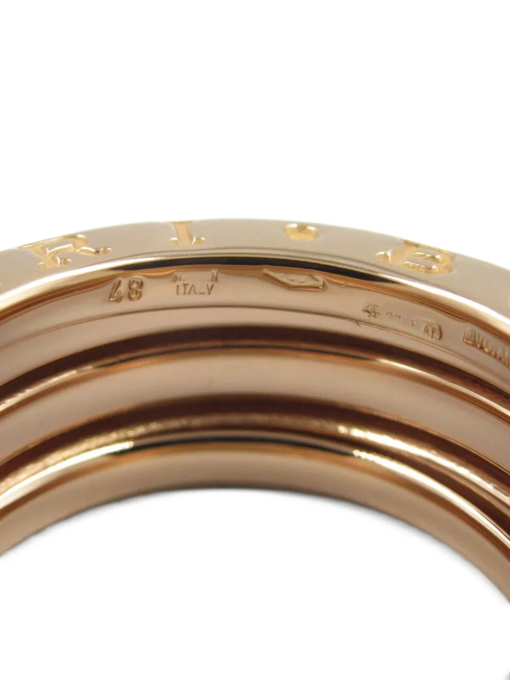 Pre-owned Bvlgari 2010s 18k Rose Gold B.zero1 Ring