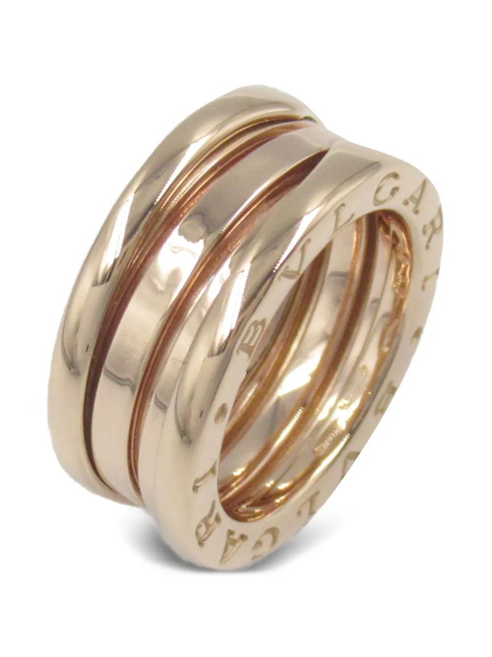 Pre-owned Bvlgari 2010s 18k Rose Gold B.zero1 Ring