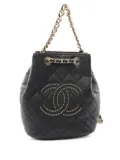 CHANEL Pre-Owned 2019 Studs Coco Mark backpack - Black
