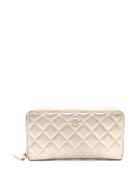 CHANEL Pre-Owned 2014 diamond-quilted long wallet