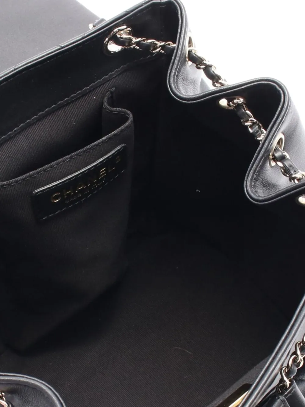 Pre-owned Chanel 2021's Leather Backpack In Black