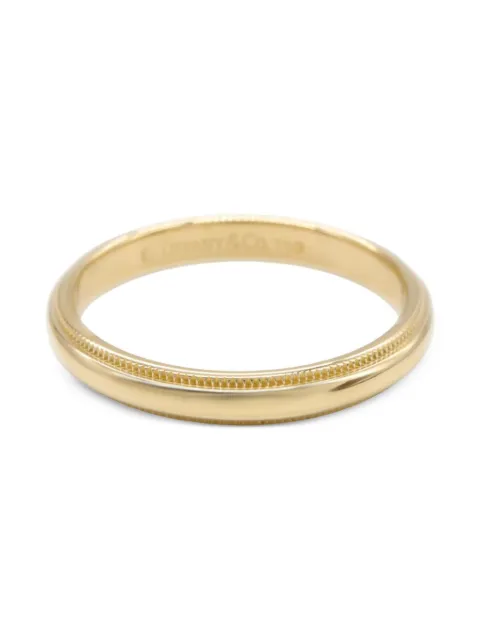 Tiffany & Co. Pre-Owned 2010's 밀그레인 18K 옐로 골드 링