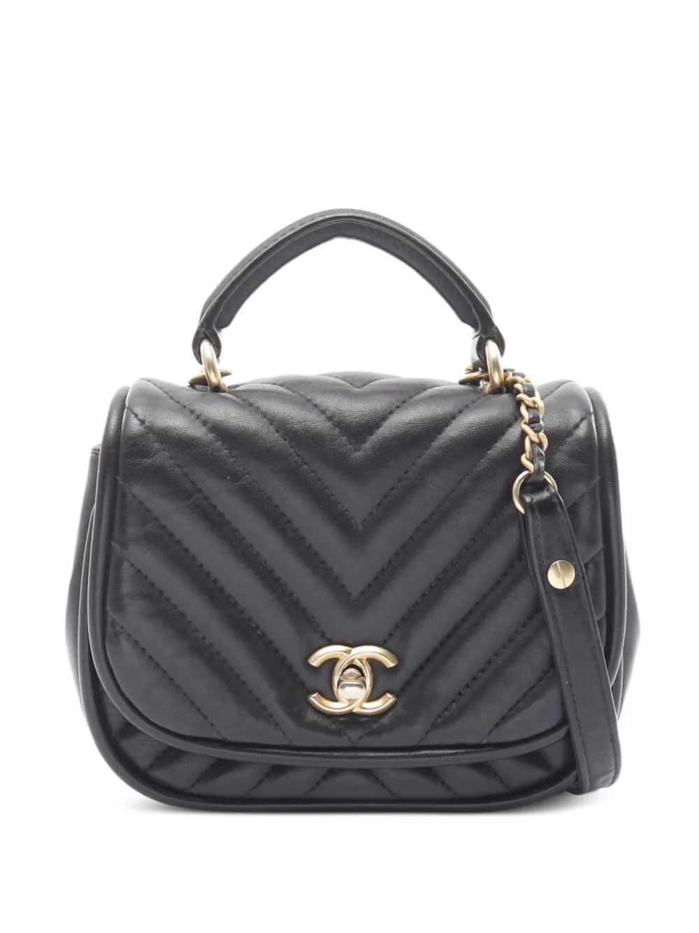 CHANEL Pre-Owned 2017-2018 V-stitch quilted mini bag | Black | Image 1