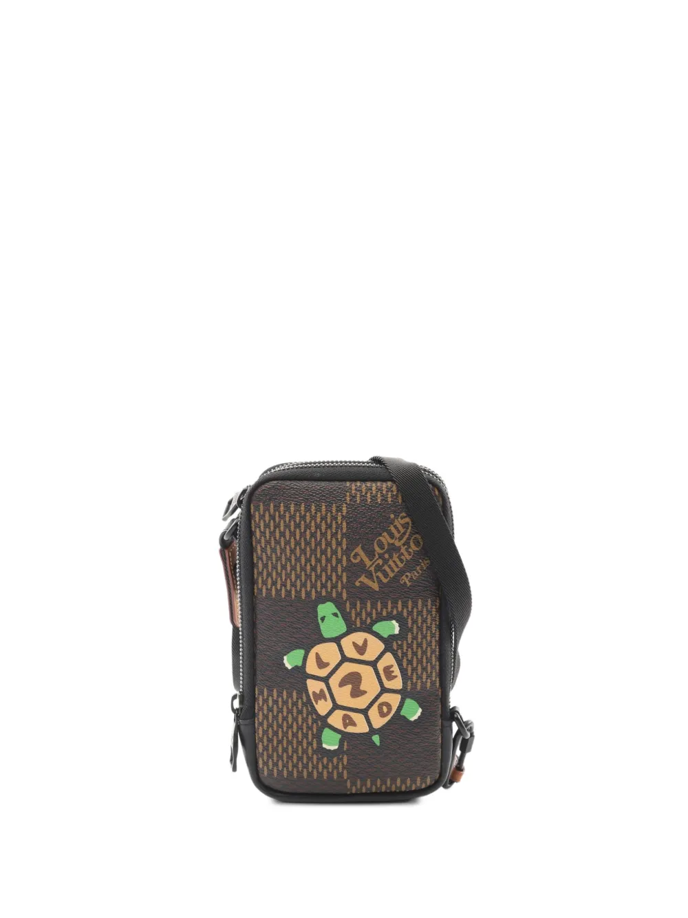 Louis Vuitton Pre-Owned x Nigo 2021's Damier Ebène phone pouch - ブラウン Louis Vuitton Pre-Owned x Nigo 2021's Damier Ebène phone pouch - ブラウン