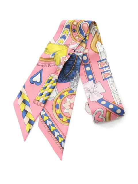 Hermès Pre-Owned 2020s Twilly Harnais de Coeur scarf 