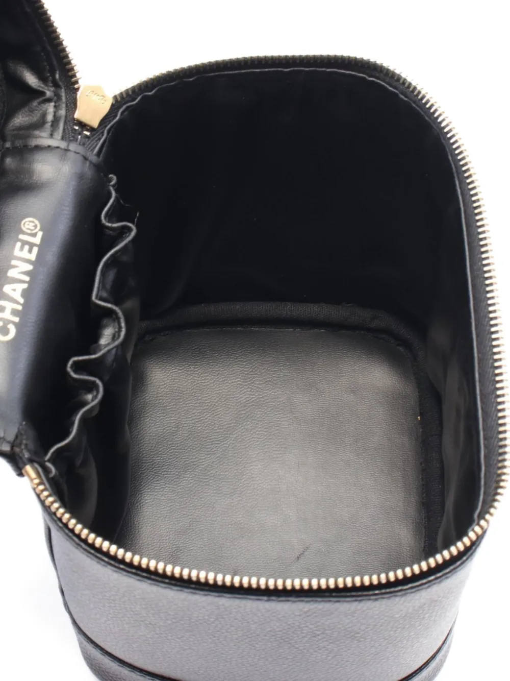 Pre-owned Chanel 2002-2003 Coco Mark Vanity Bag In Black