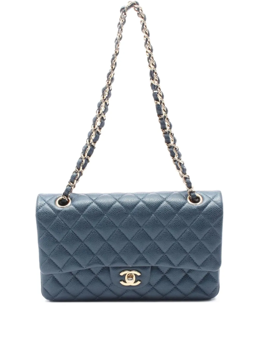 CHANEL Pre-Owned 2018-2019 ダブル フラップ ショルダーバッグ - ブルー CHANEL Pre-Owned 2018-2019 ダブル フラップ ショルダーバッグ - ブルー