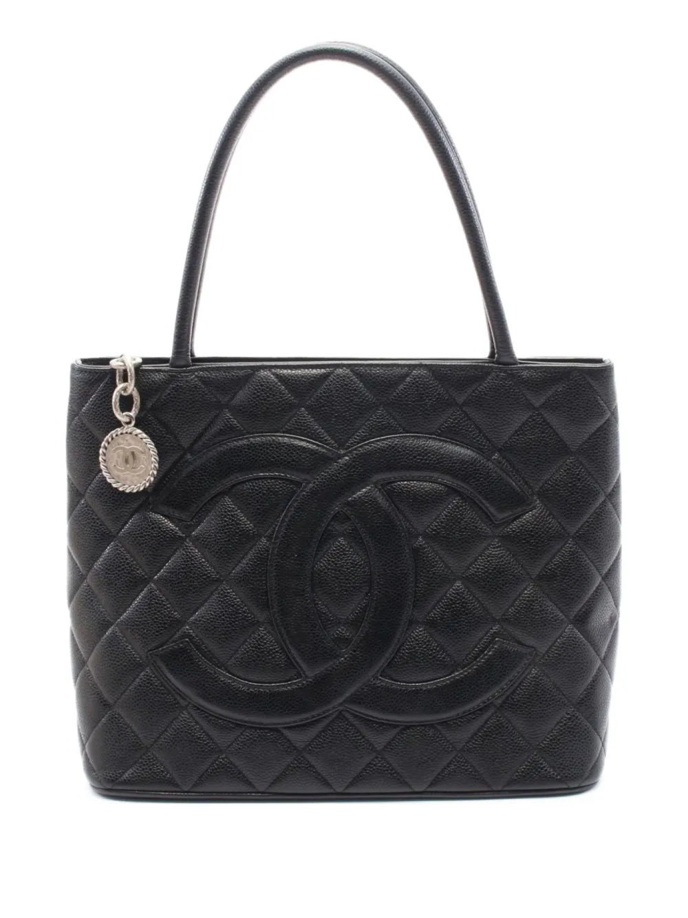 CHANEL Pre-Owned 2000-2002 Caviar Medallion tote bag - ブラック CHANEL Pre-Owned 2000-2002 Caviar Medallion tote bag - ブラック