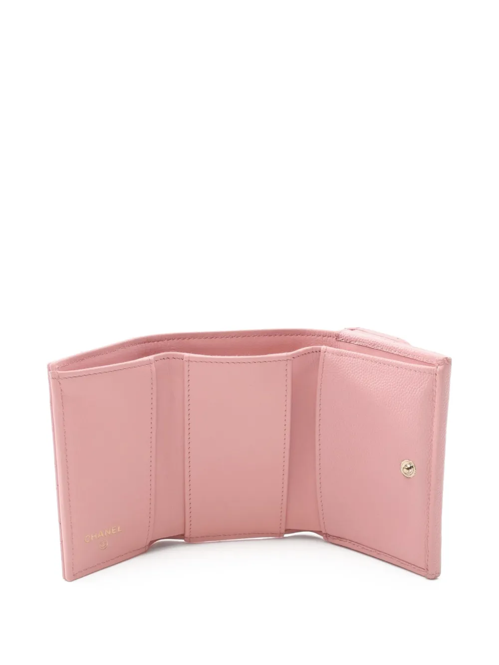 Pre-owned Chanel 2021-2022 Small Metalassé Flap Tri-fold Wallet