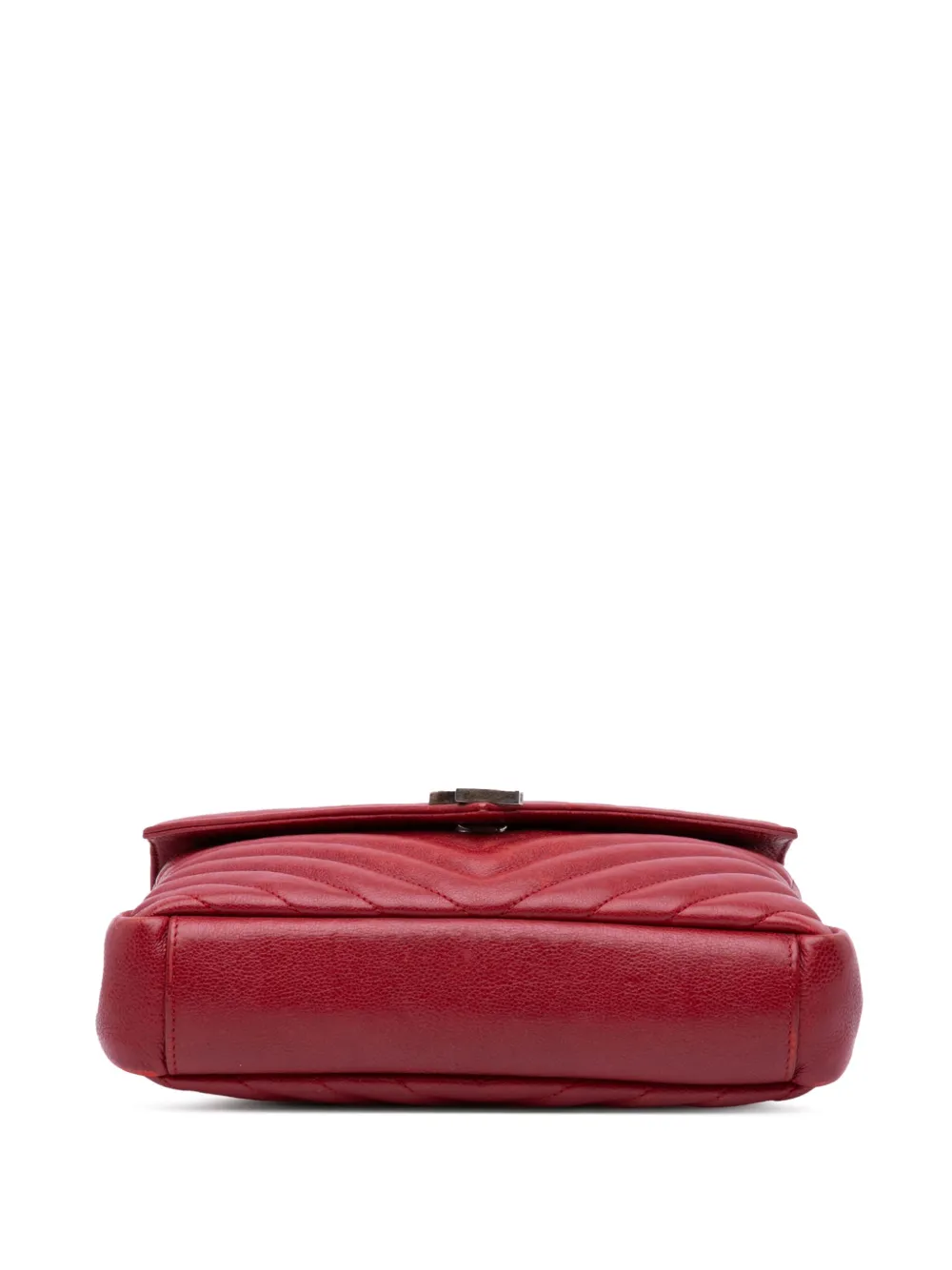 Pre-owned Saint Laurent 2016 Medium Chevron Sheepskin Monogram College Bag Satchel