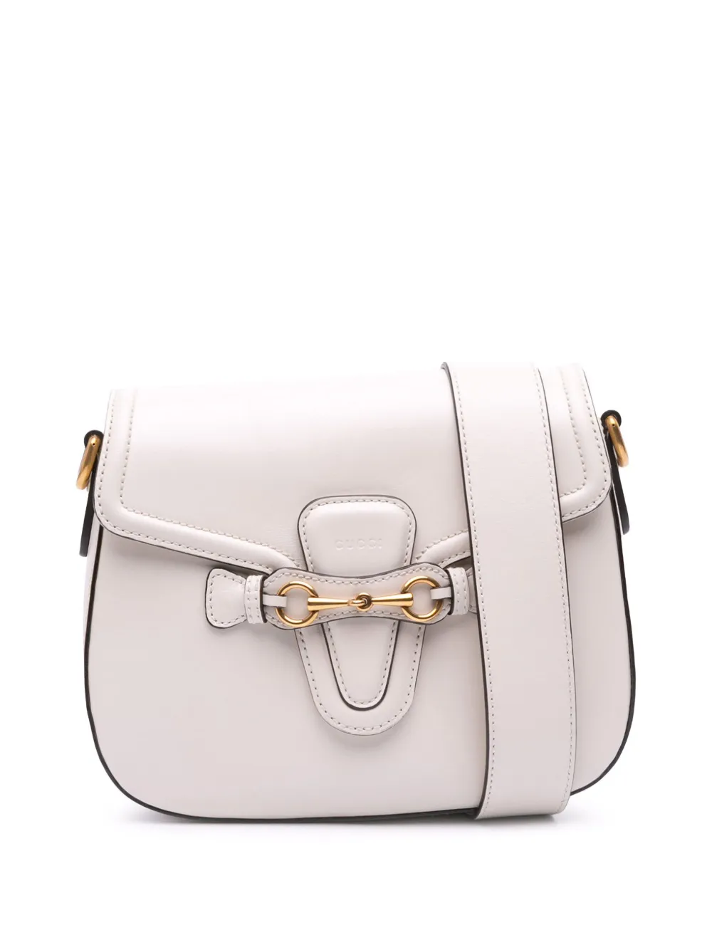 Pre-owned Gucci 2016-2024 Medium Leather Lady Web Crossbody Bag