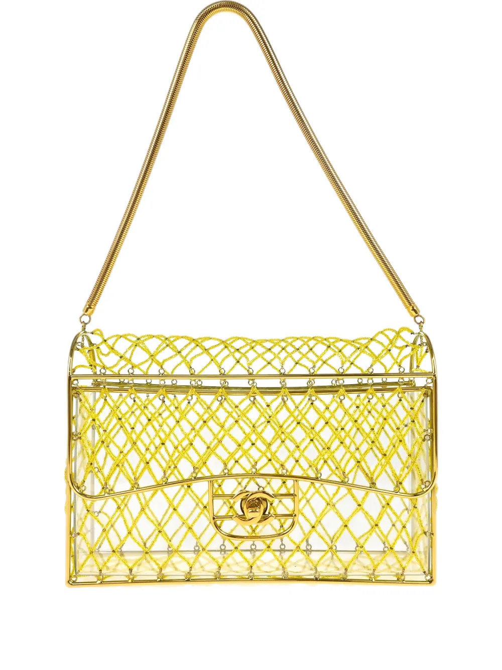 CHANEL Pre-Owned Borsa a spalla a secchiello con perline 1990-2000 | giallo | Image 1