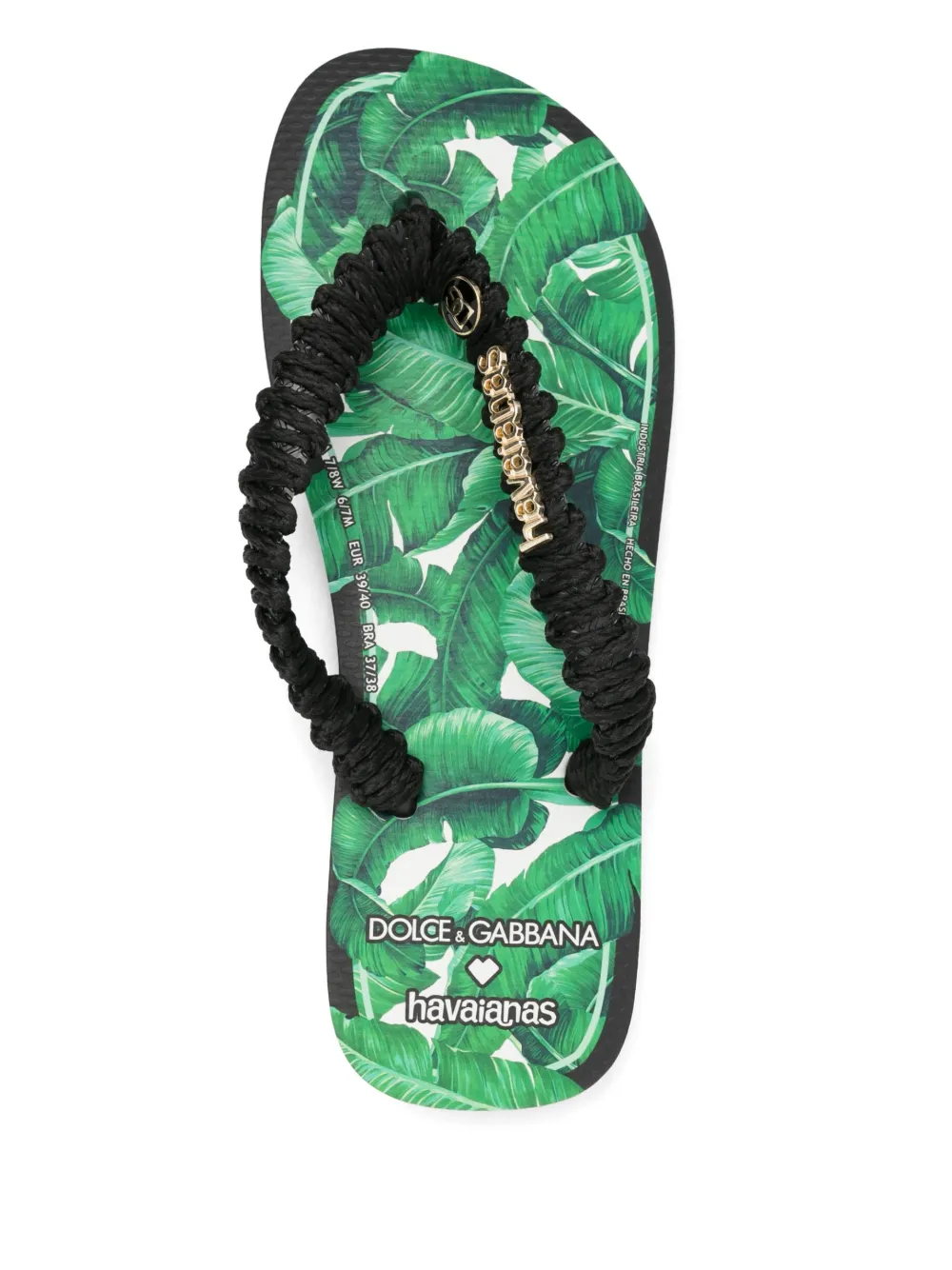 Havaianas x Dolce & Gabbana banana leaf flip flops Zwart