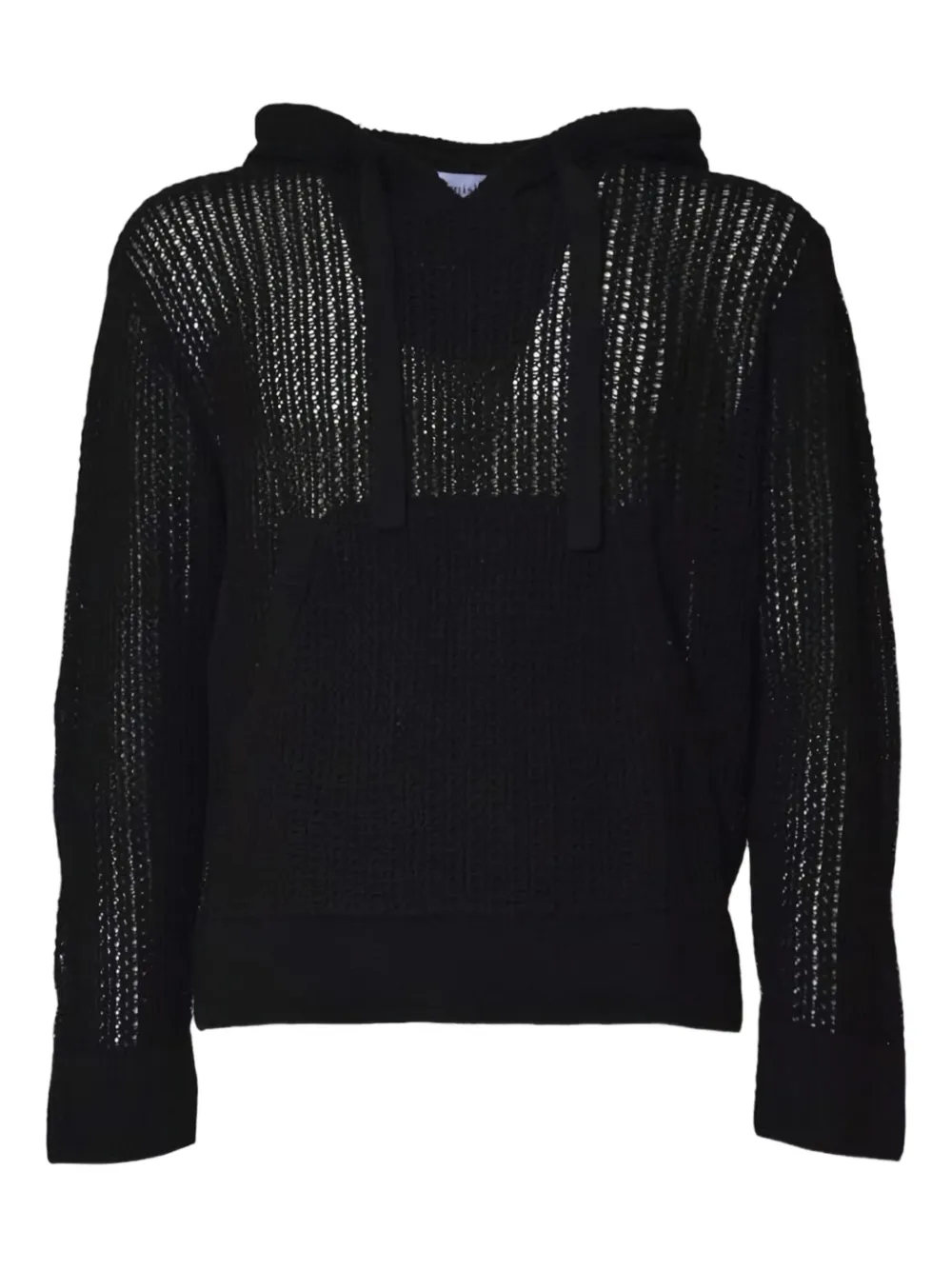 AMISH semi-sheer hoodie | Black | Image 1