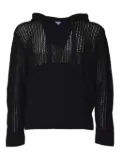 AMISH semi-sheer hoodie - Black