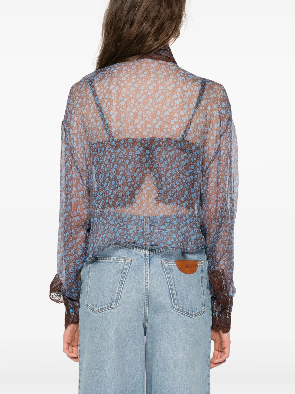 Ermanno Scervino Chiffon blouse Bruin