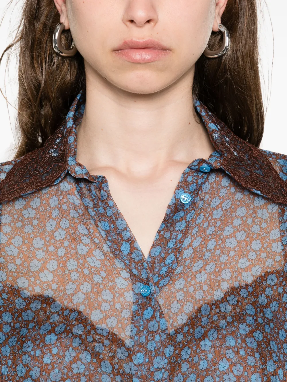 Ermanno Scervino Chiffon blouse Bruin