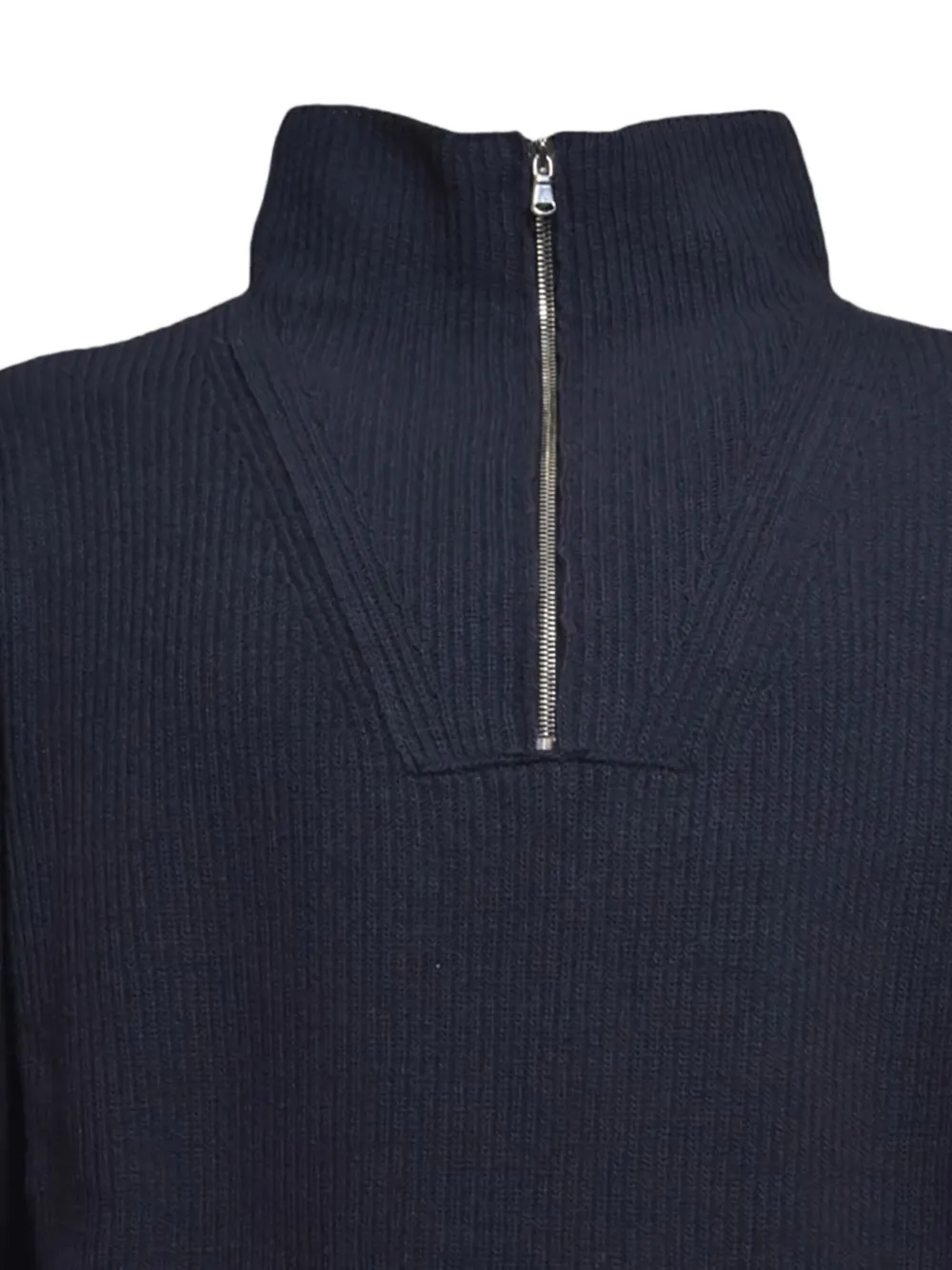 Paura Ribgebreide trui met rits Blauw
