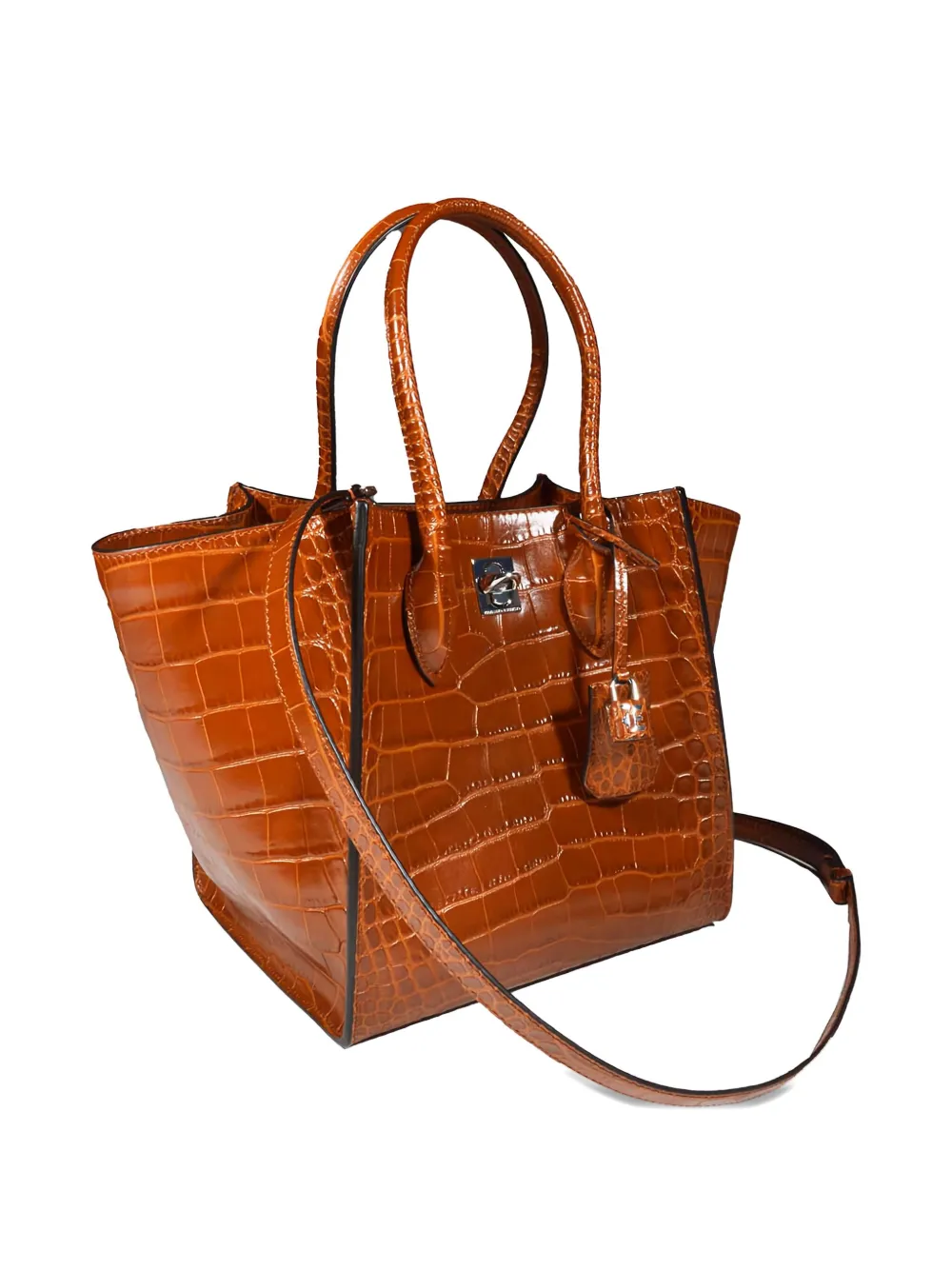 Ermanno Scervino croc-embossed tote bag - Bruin