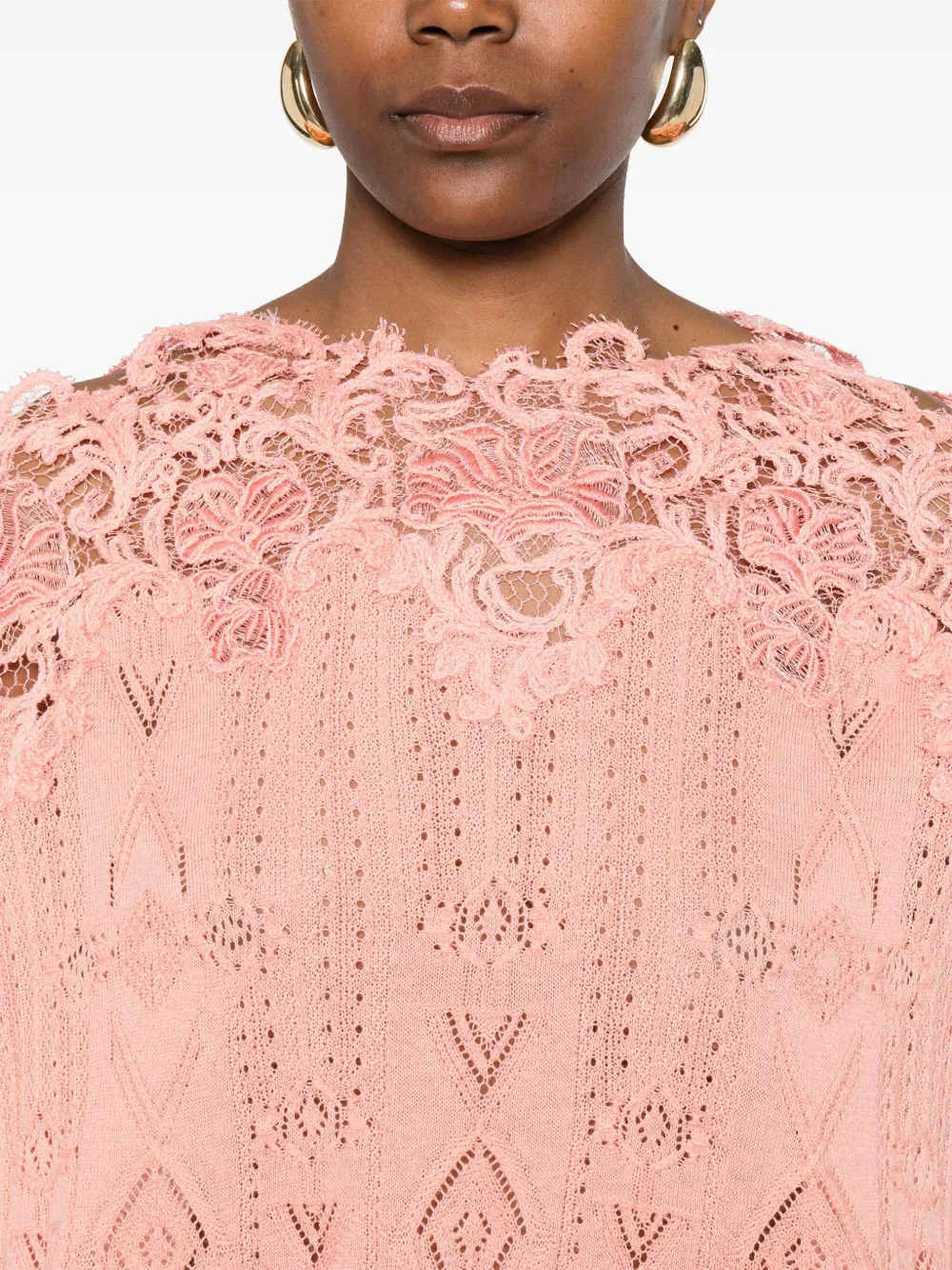 Ermanno Scervino Blouse van kasjmierblend Roze