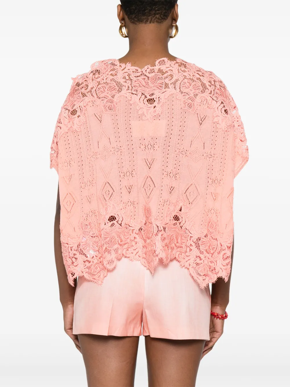 Ermanno Scervino Blouse van kasjmierblend Roze