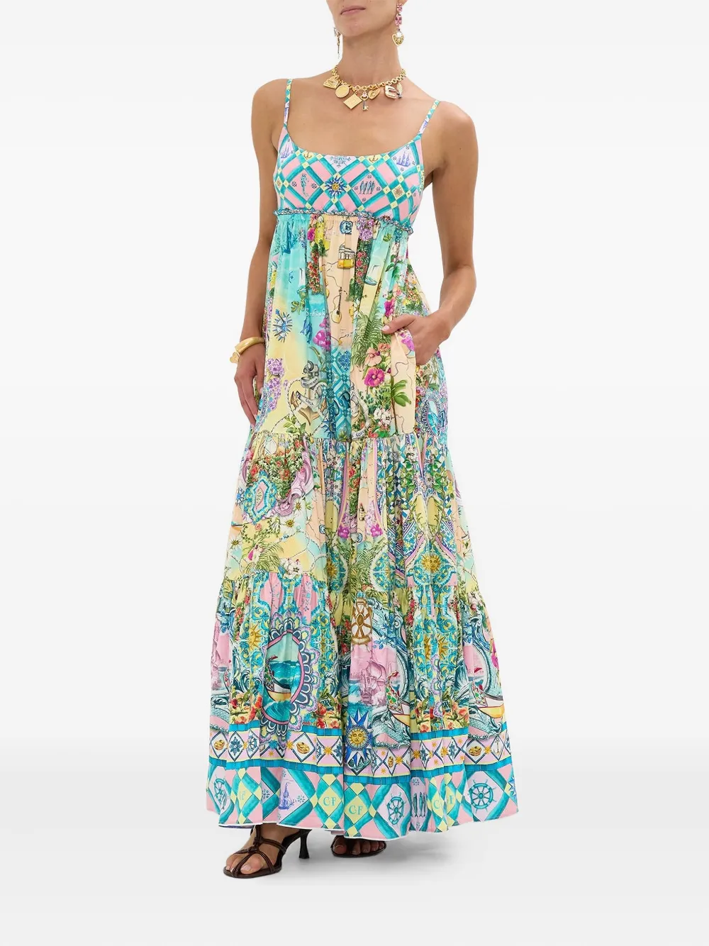 Camilla Just Coasting maxi-jurk - Blauw