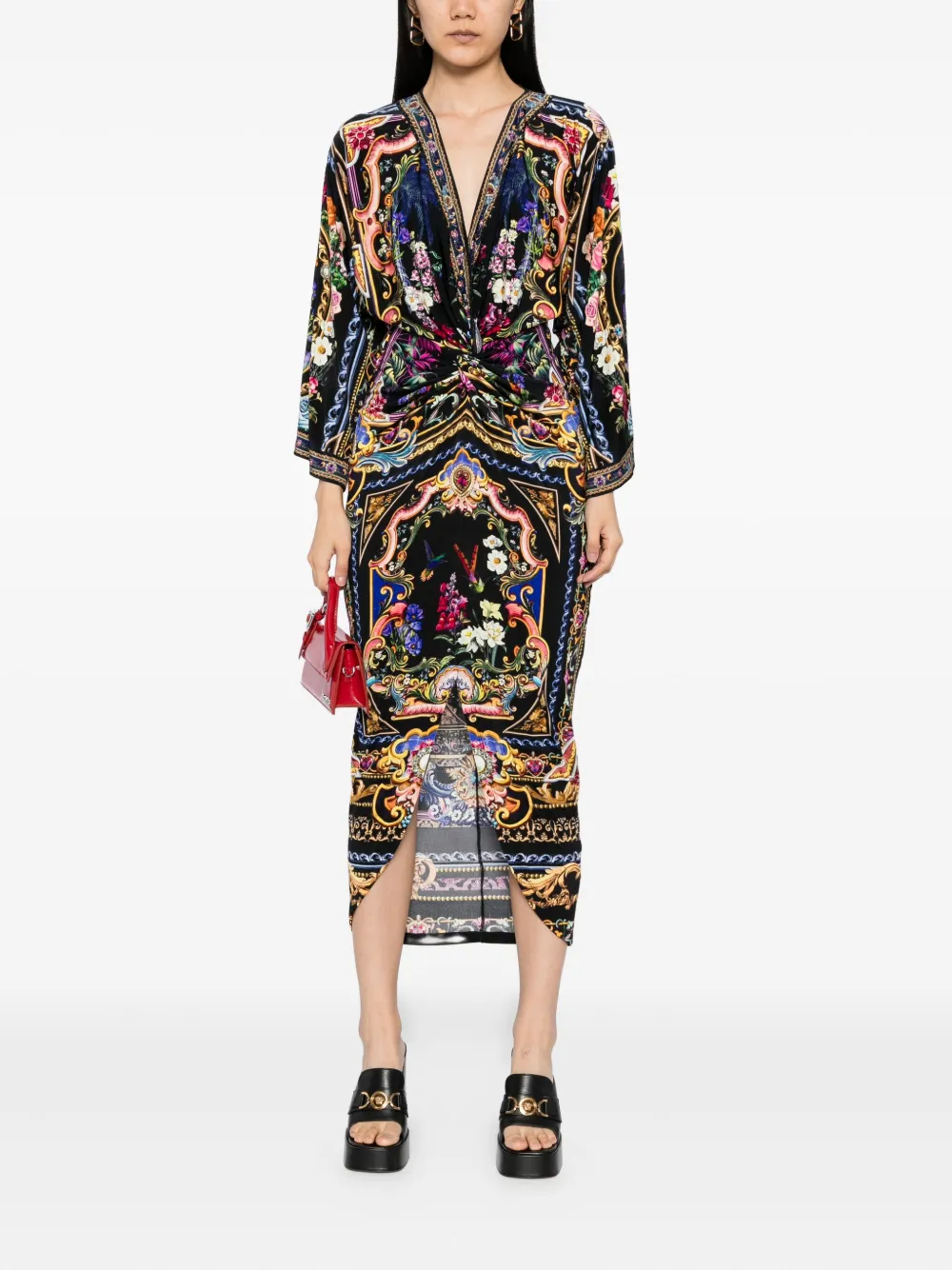 Camilla floral-print dress Blauw