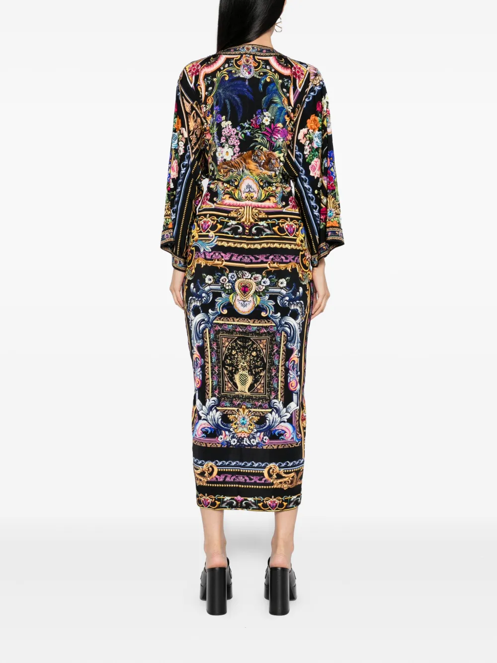 Camilla floral-print dress Blauw