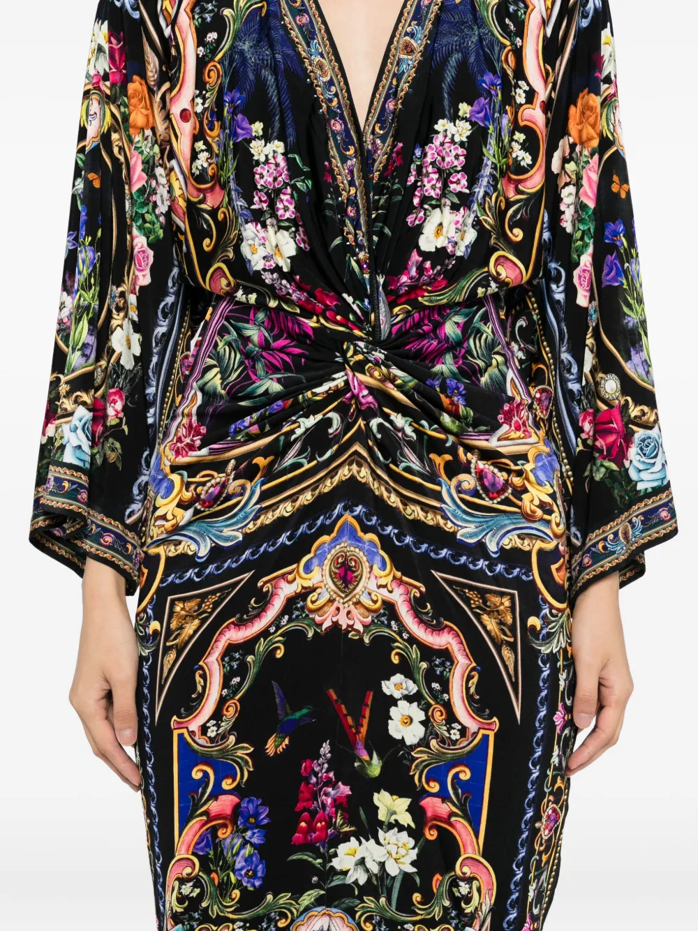 Camilla floral-print dress Blauw