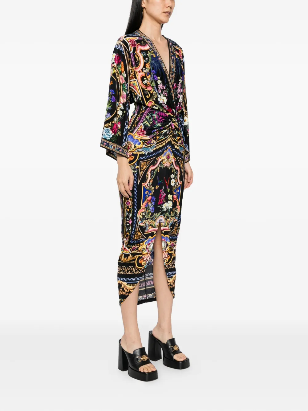 Camilla floral-print dress Blauw