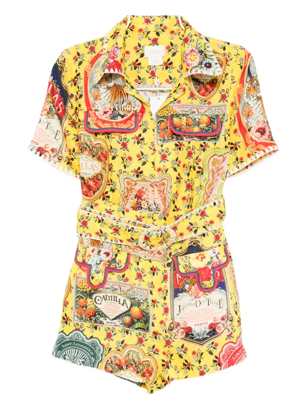 Camilla Soap Opera Playsuit In Yellow