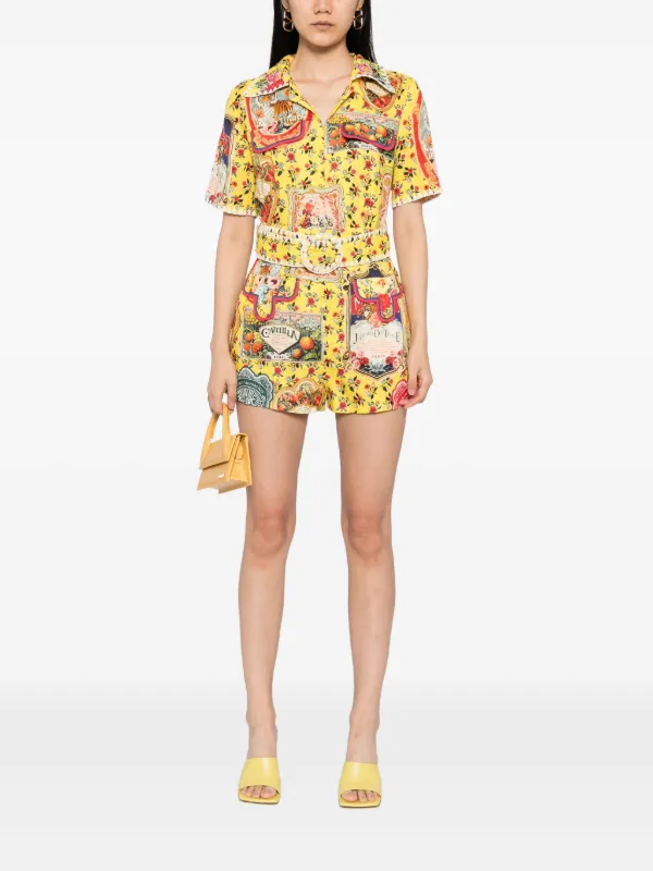 Camilla Soap Opera Playsuit Yellow FARFETCH KW