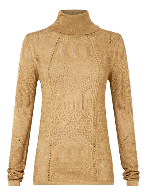 Camilla top con detalles de cristal y cuello de tortuga