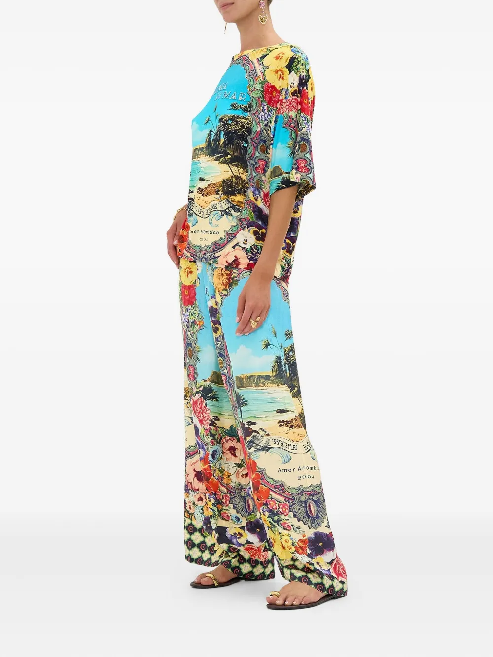 Camilla Bathing Bombshell T-shirt Blauw