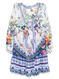 Camilla Tiles Darls blouson dress - White