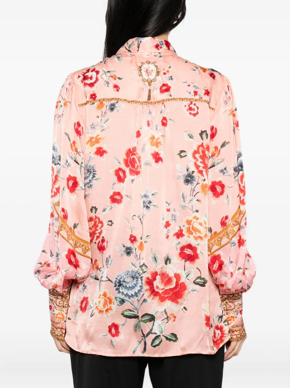 Camilla floral-print shirt Roze