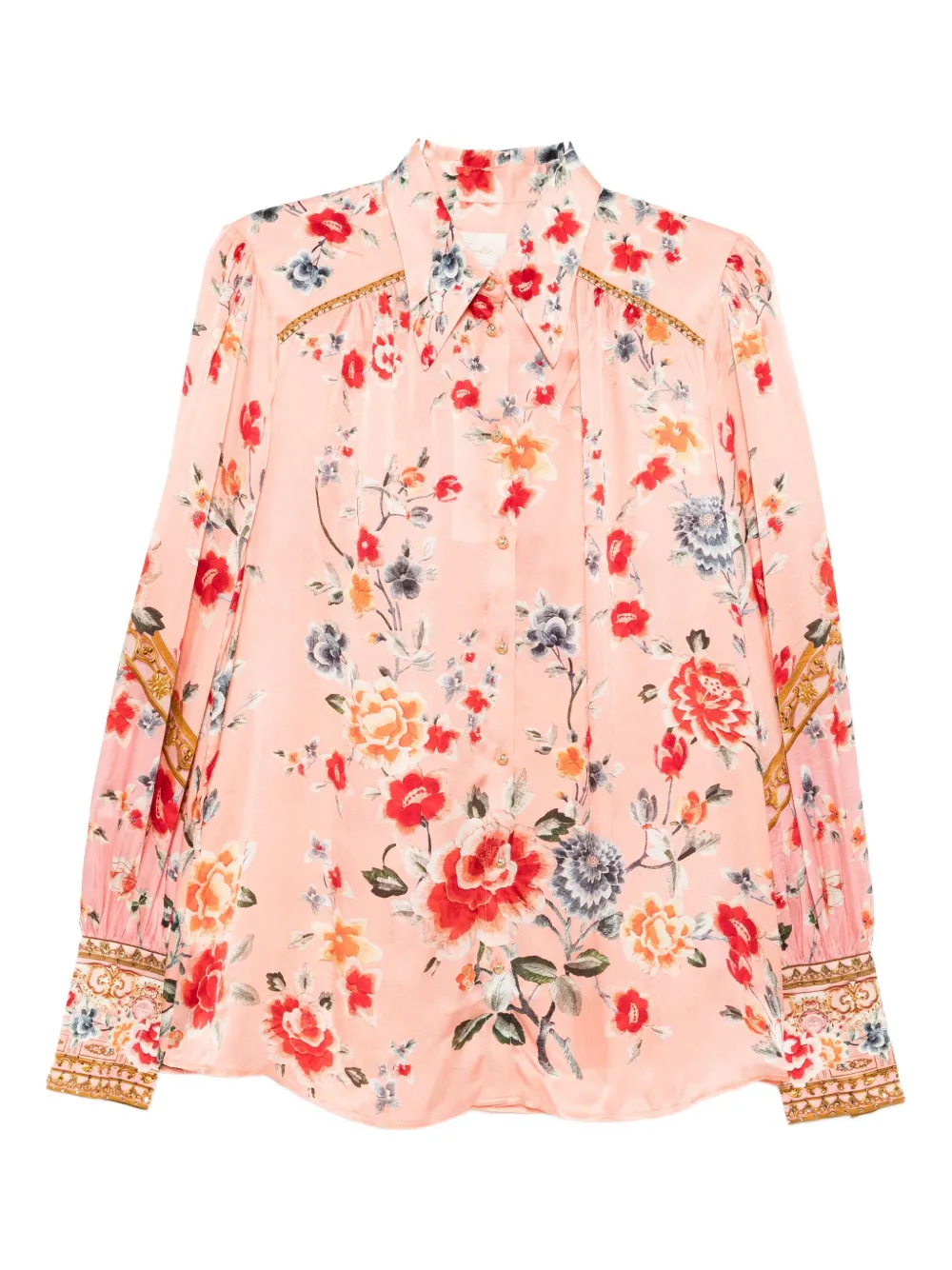 Camilla floral-print shirt Roze