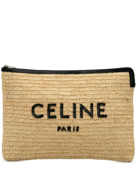 Céline Pre-Owned 2020 Large Raffia Sequin Pouch clutch bag