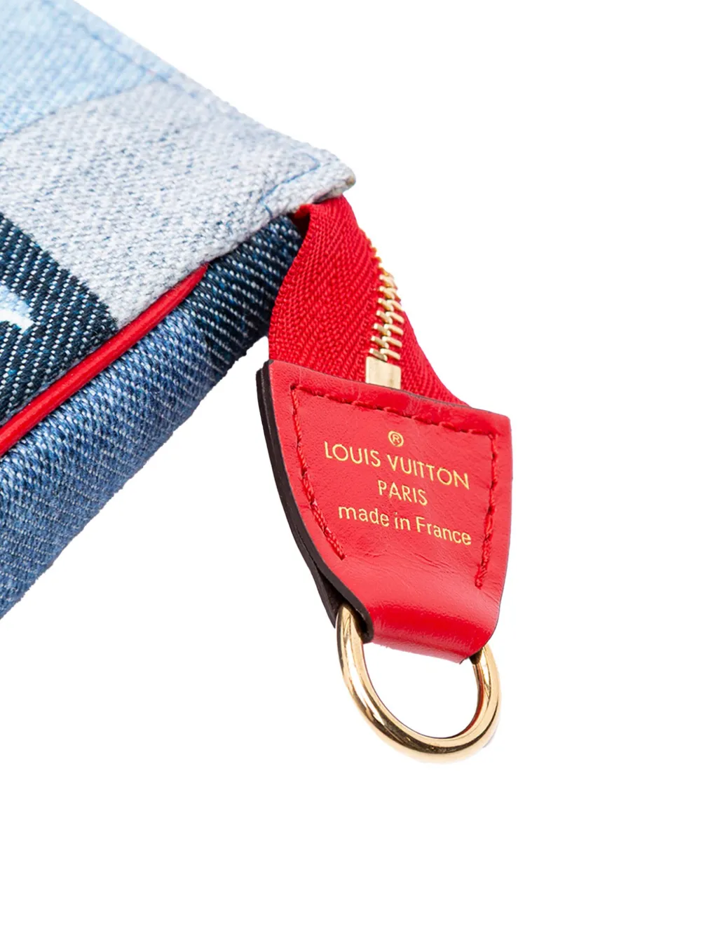 Pre-owned Louis Vuitton 2019 Micro Monogram Denim Patchwork Pochette Accessoires Pouch