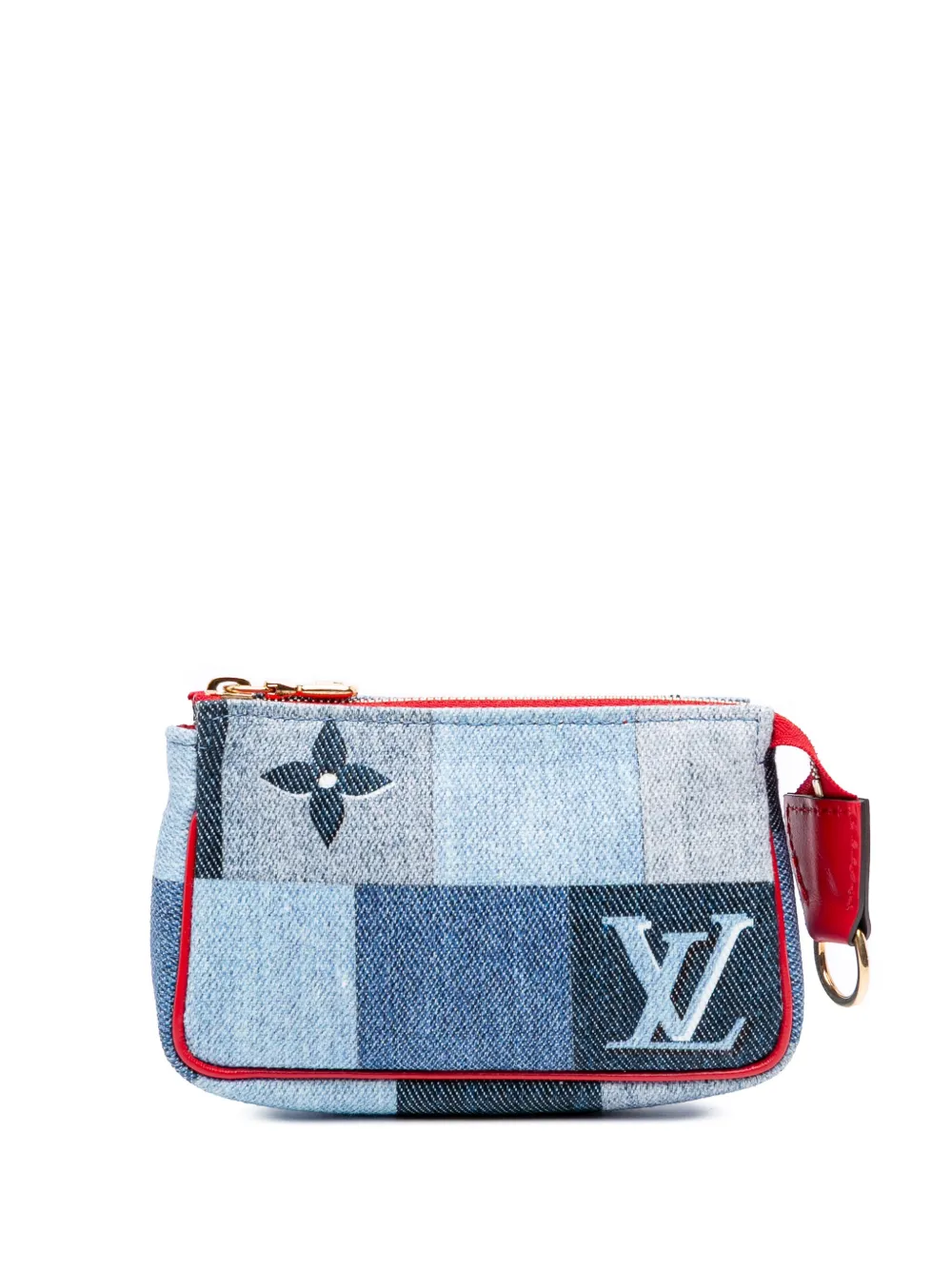 Louis Vuitton Pre-Owned 2019 Micro Monogram Denim Patchwork Pochette Louis Vuitton Pre-Owned 2019 Micro Monogram Denim Patchwork Pochette
