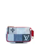 Louis Vuitton Pre-Owned 2019 Micro Monogram Denim Patchwork Pochette Accessoires pouch - Blue