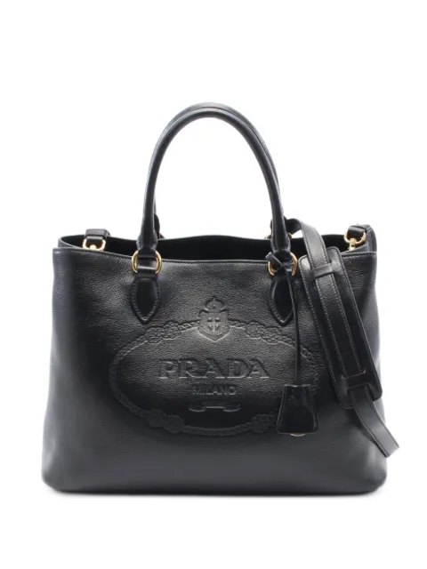 Prada Pre-Owned 10's logo-embossed tote bag