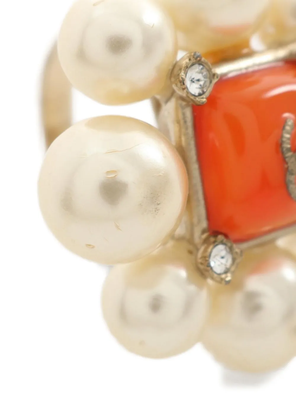 Pre-owned Chanel 1986-1988 Cc Logo Ring
