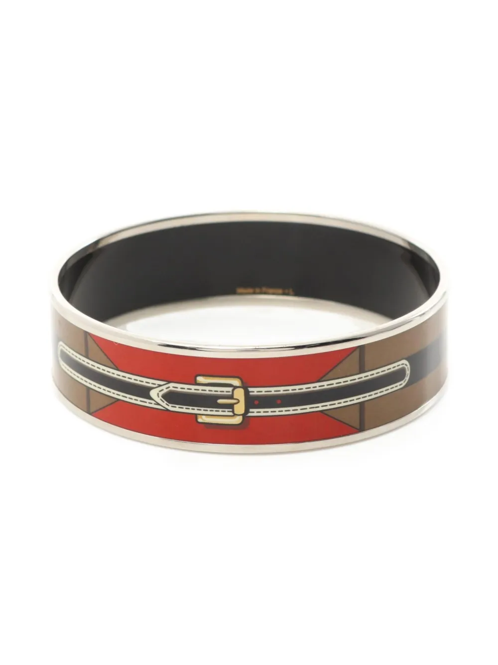 Hermès Pre-Owned 2010s enamel GM bangle | Brown | Image 1