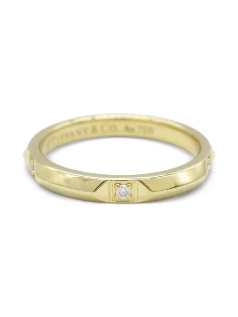 Tiffany & Co. Pre-Owned دبلة 'ترو' ذهب أصفر عيار 18 مرصعة بألماس من عقد 2010