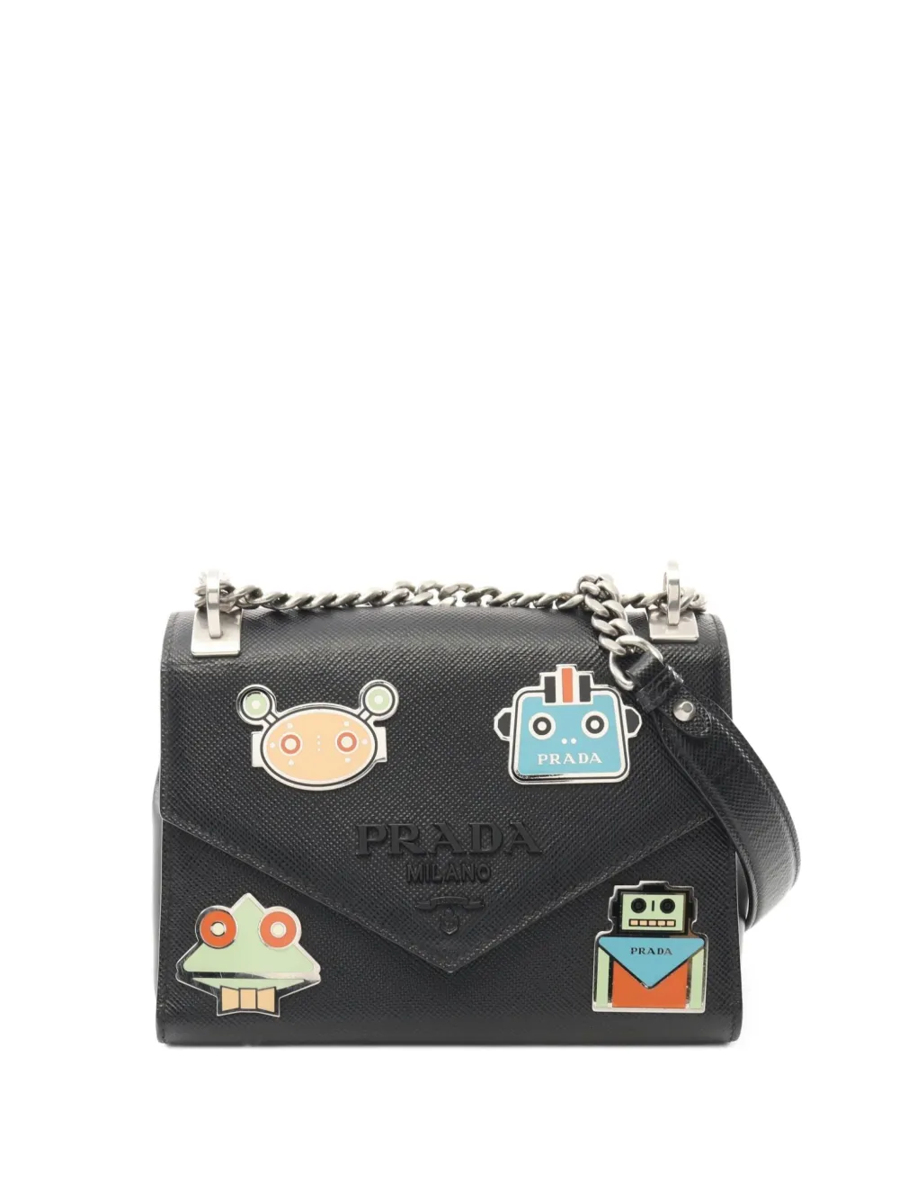 Prada Pre-Owned 10's Robot Patches shoulder bag | Black | Image 1