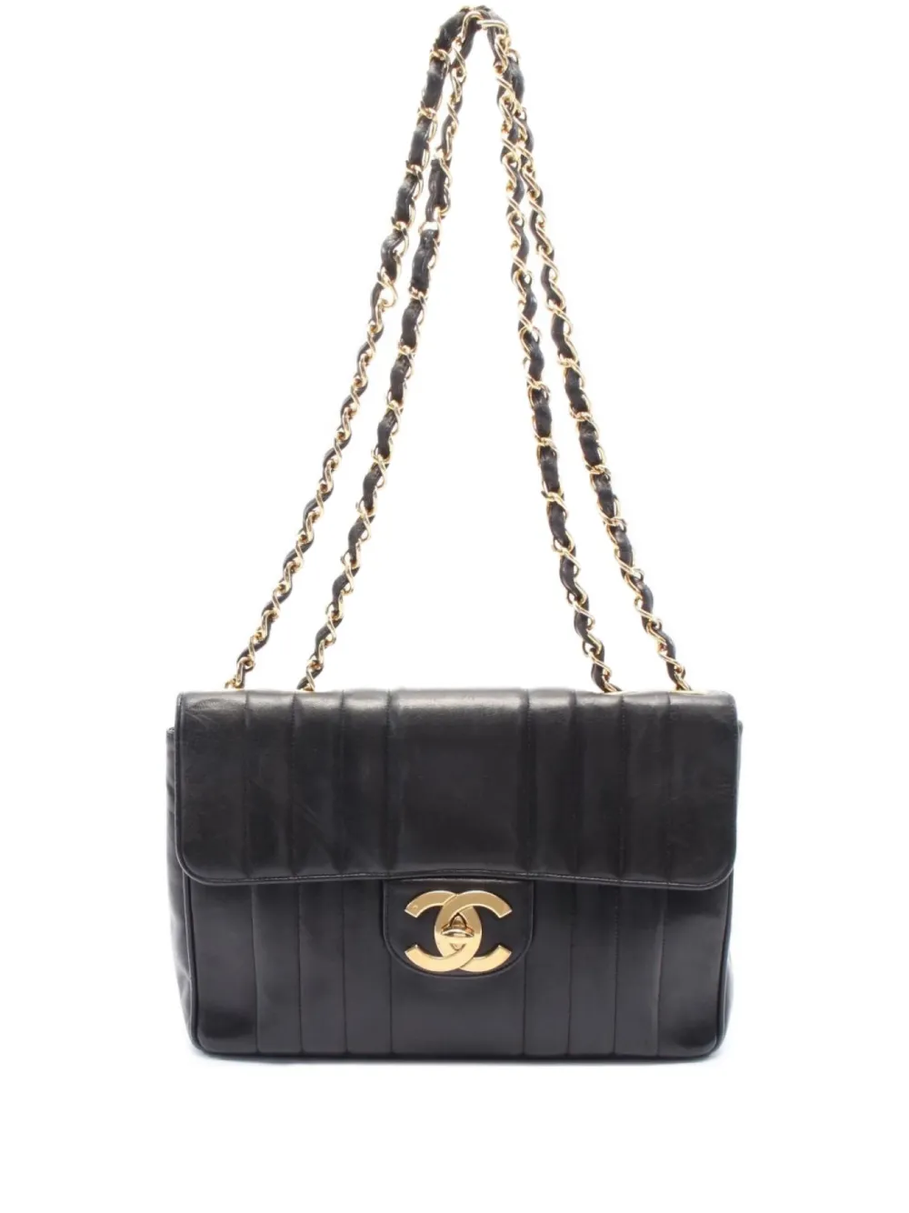 CHANEL Pre-Owned 1994-1996 マドモアゼル シングルフラップ ショルダーバッグ - ブラック CHANEL Pre-Owned 1994-1996 マドモアゼル シングルフラップ ショルダーバッグ - ブラック
