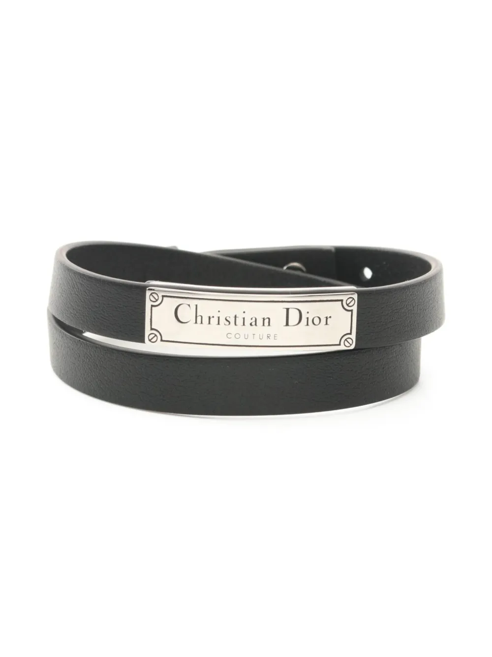 Christian Dior Pre-Owned 2020s レザーブレスレット - ブラック Christian Dior Pre-Owned 2020s レザーブレスレット - ブラック
